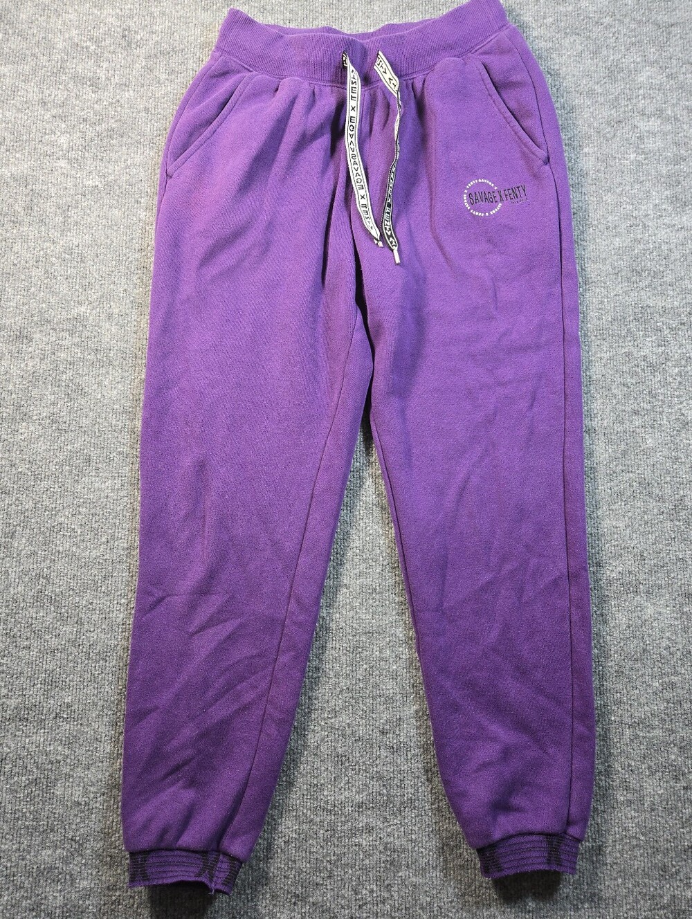 Savage X Fenty Purple Graphic Logo Fleece Jogger Sweatpants Women XS